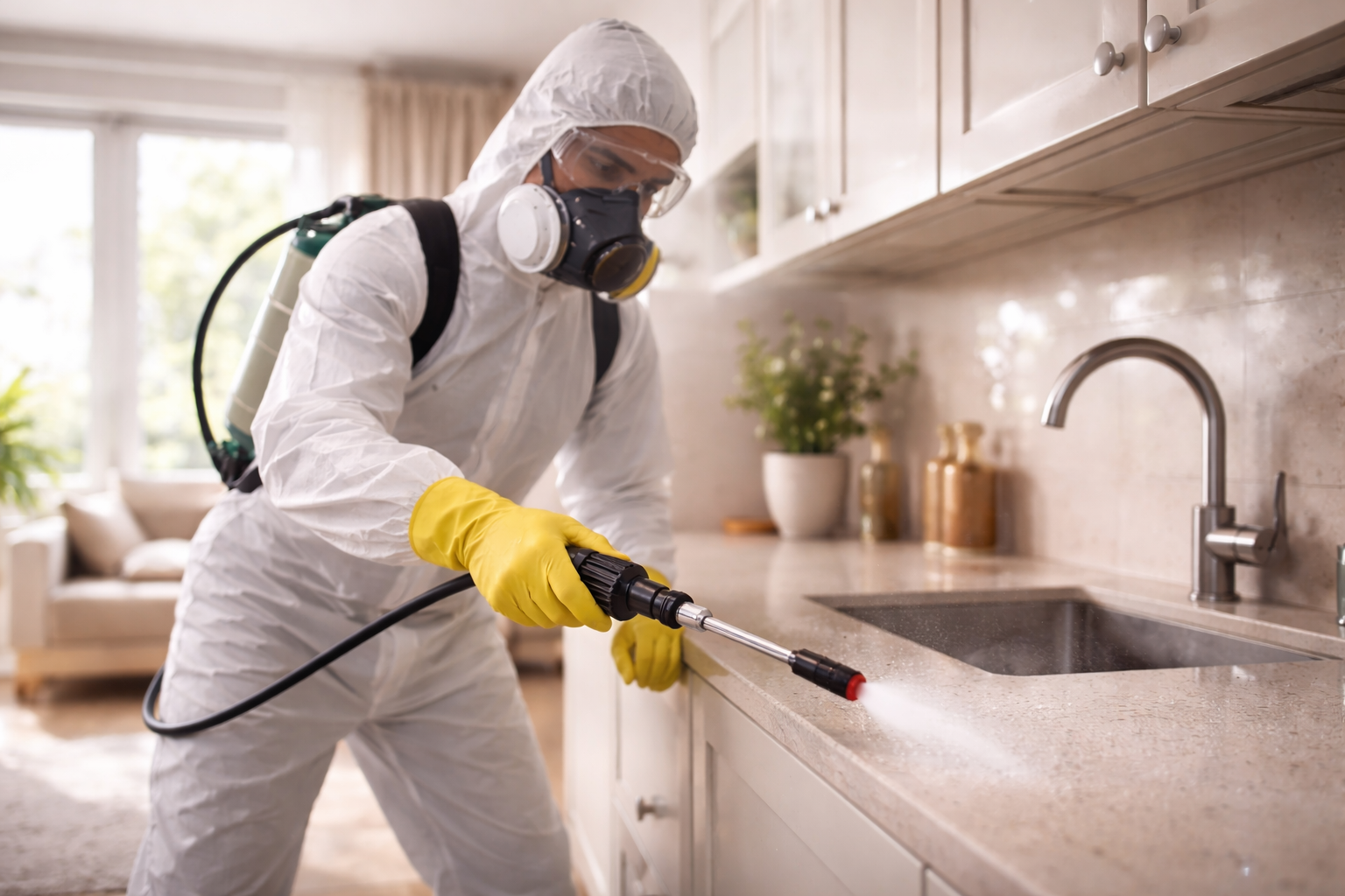 Pest-Control-Einsatz in einer modernen Küche